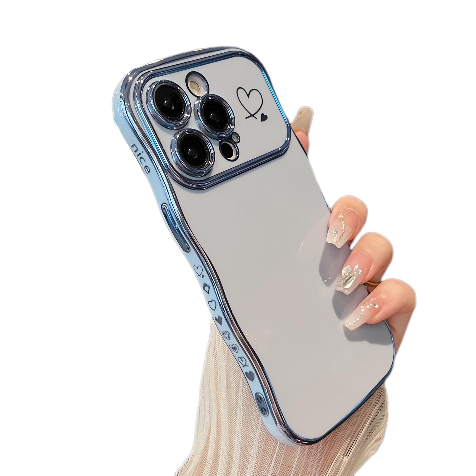 Coque iPhone 12 Pro Max antichoc bleu anti-chute avec cadre ondulé grip