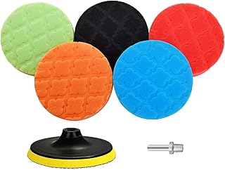 Polishing Pad, Car Polishing Pads Kit 150mm Buffing Pads Premium Hook & Loop Sponge Washing Car Machine 7 PCS 6 inch Polishing Pads, Durable Professional Buffer Pads for Car Buffers and Polishers Kit