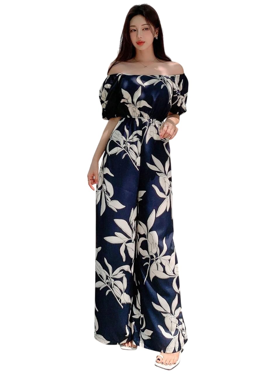 Dress for Women | Long Rayon Dress for Women's | Floral Wide Leg Long Jumpsuit with Pockets | Regular Jumpsuit for Women (137-138)