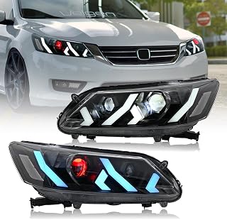 New Headlamp Compatible with Honda Accord 4-dr LX Touring Hybrid EX EX-L Sport Sedan 2013 2014 2015 Headlights for 9th Gen Accord 2013-2015 Front Head Lamps,1 Pair