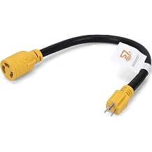 S7 20-Inch Power Adapter Cord, 15A 5-15P Male to 30A L5-30R Female, Waterproof Twist Lock, 125V/3750W, Heavy Duty Electrical Converter for RV, Camping, Industrial & Outdoor Use