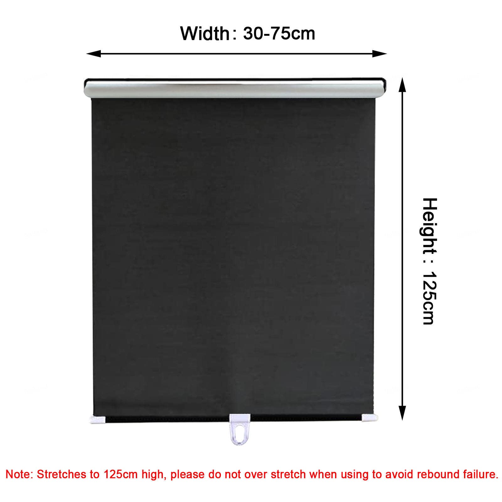 Rolety na przyssawkach bez konieczności wiercenia, Rolety z przyssawką Zaciemniające, chowane, wielokolorowe, w wielu rozmiarach(Black,58 * 125Cm/23 * 49In)