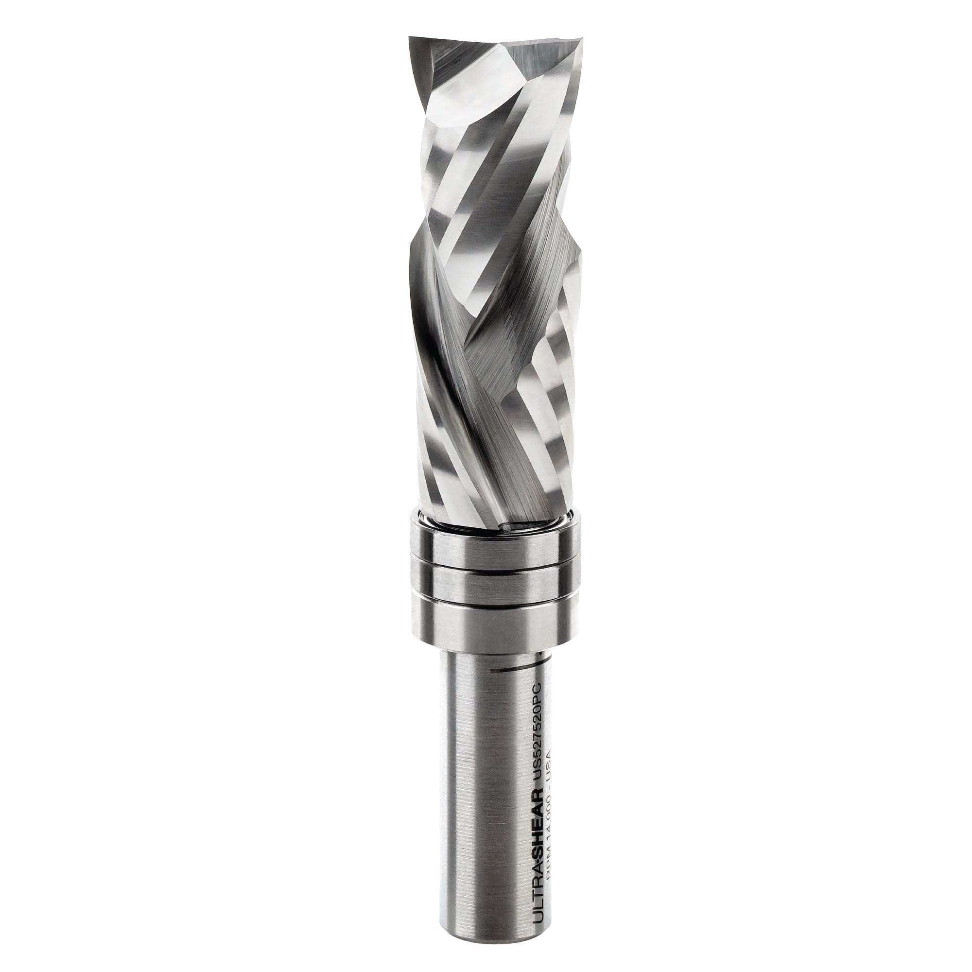 Fraise à défoncer en spirale de 1,9 cm de diamètre, design à double roulement pour des coupes nettes dans un matériau épais, longueur de coupe de 5,1 cm – Fabriqué aux États-Unis