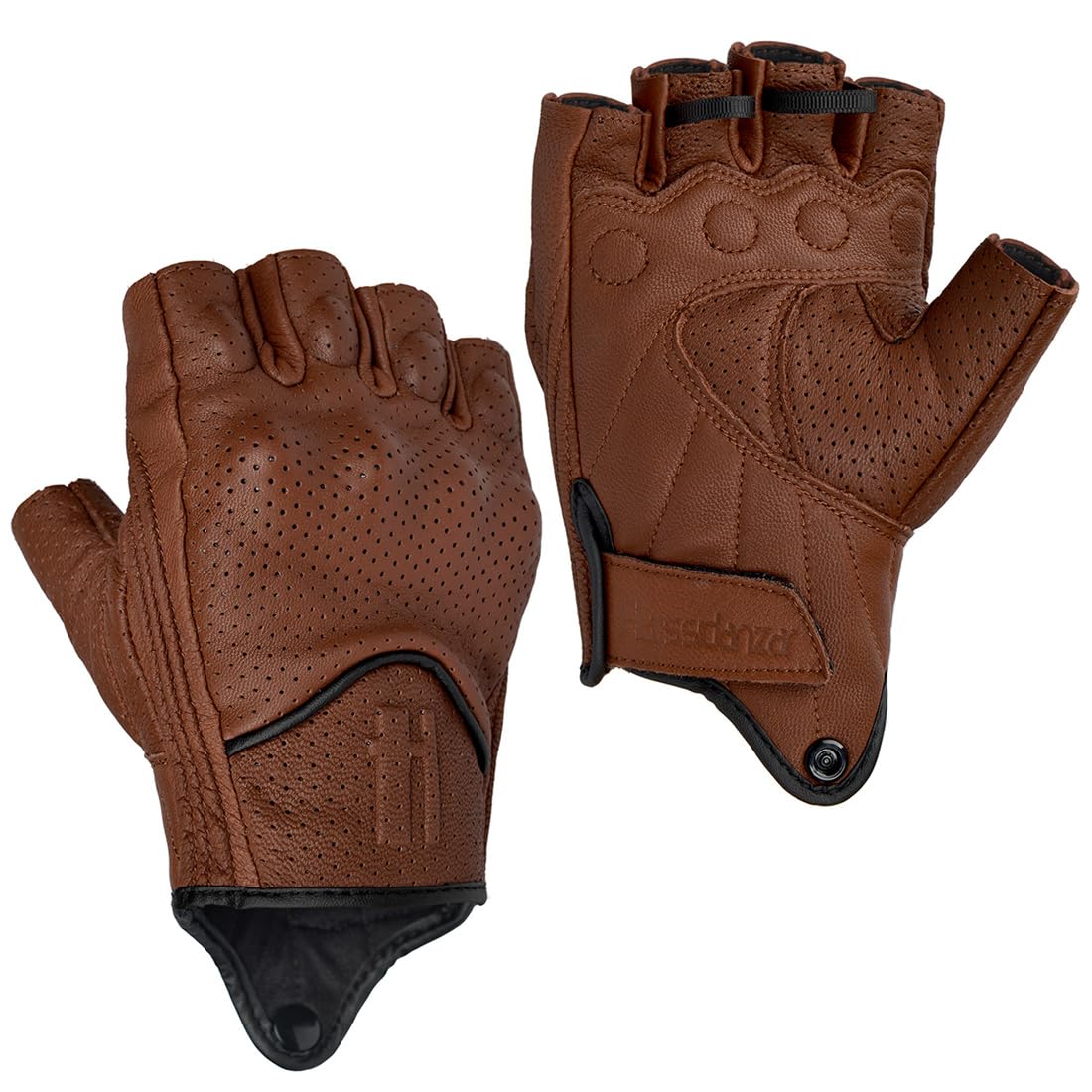 Harssidanzar Herren Motorradhandschuhe Leder Perforiert Motorradfahren Fahrhandschuhe CM044EU