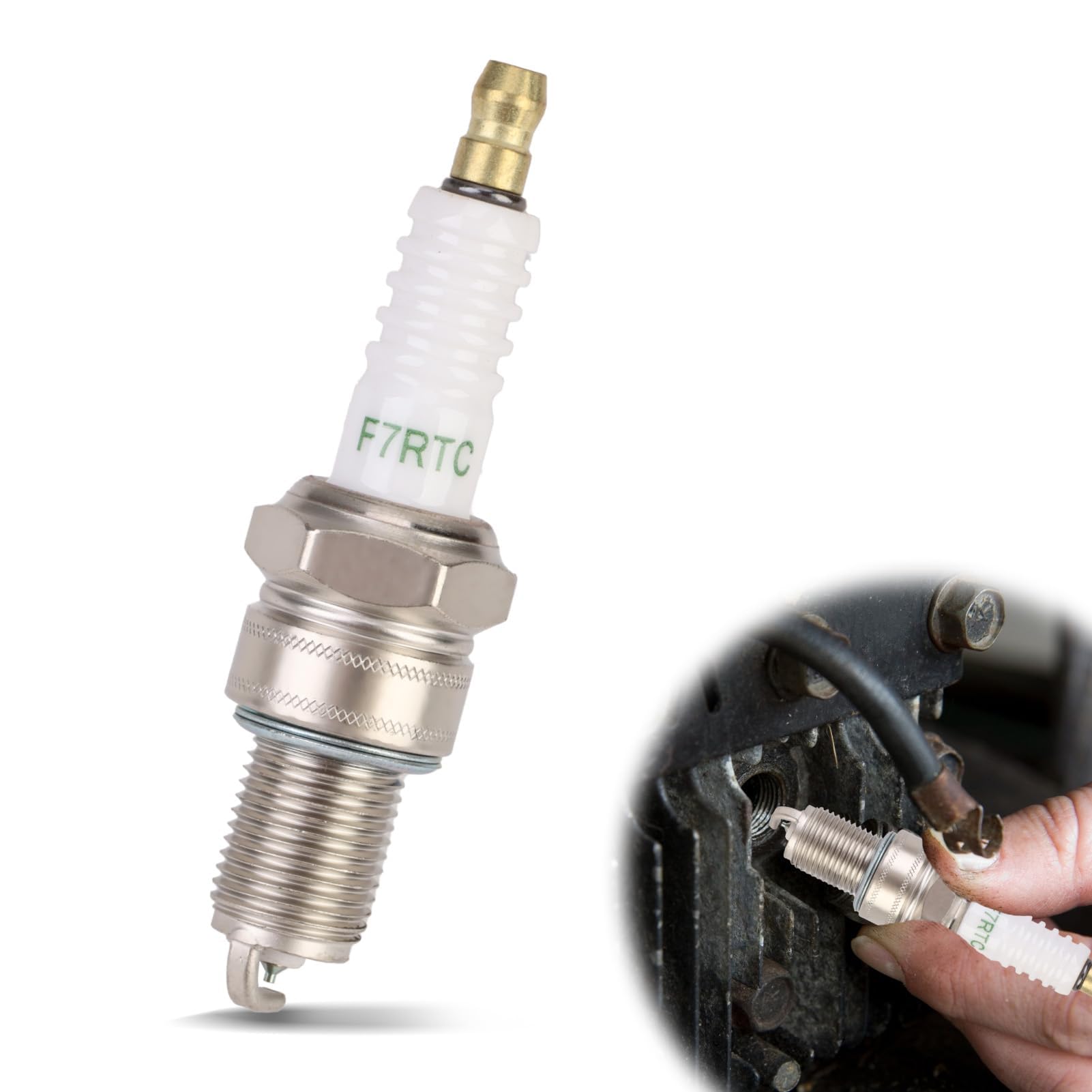 GBULTR F7RTC Spark Plug Replacement of Automotive F7RTC Spark Plug for Petrol Mowers Generator Tractor Motorcycle Weeding Machine NGK 5534 BPR7ES V-line-19 BOS CH 7992/WR5DC 4038/WR5DP Cham pion 332