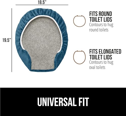 Miniatura 5 de Gorilla Grip - Cubierta de espuma viscoelástica para tapa de inodoro, con bordes elásticos, lavable, de terciopelo suave, ajuste universal para