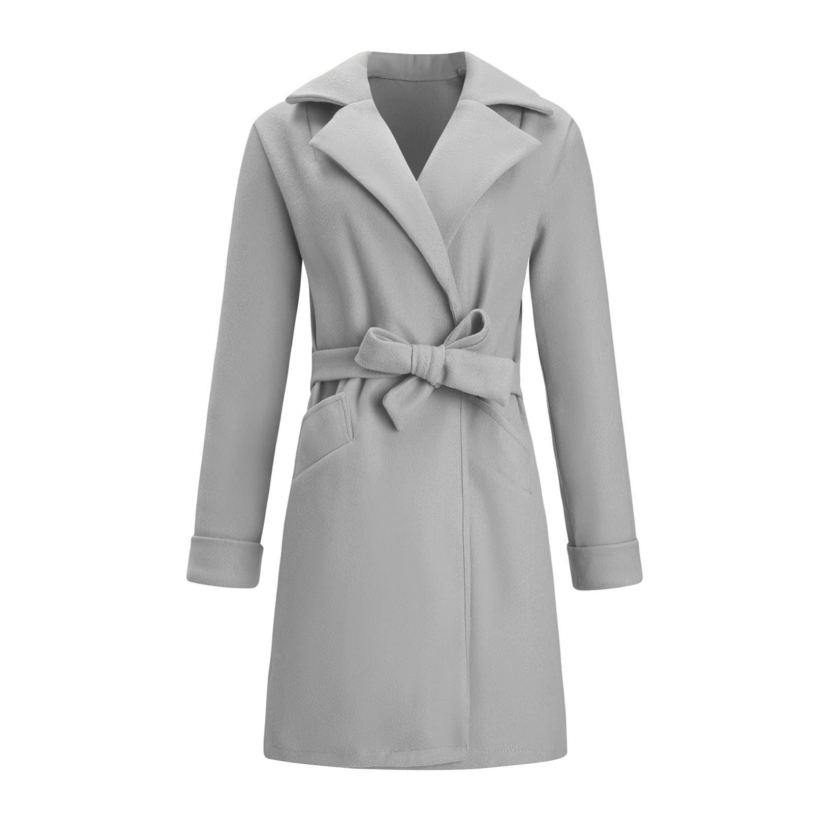 Generisch 2026 Mujeres Invierno Cardigan LANA Abrigos de Forro Polar con Cinturón para Actividades Al Aire Libre