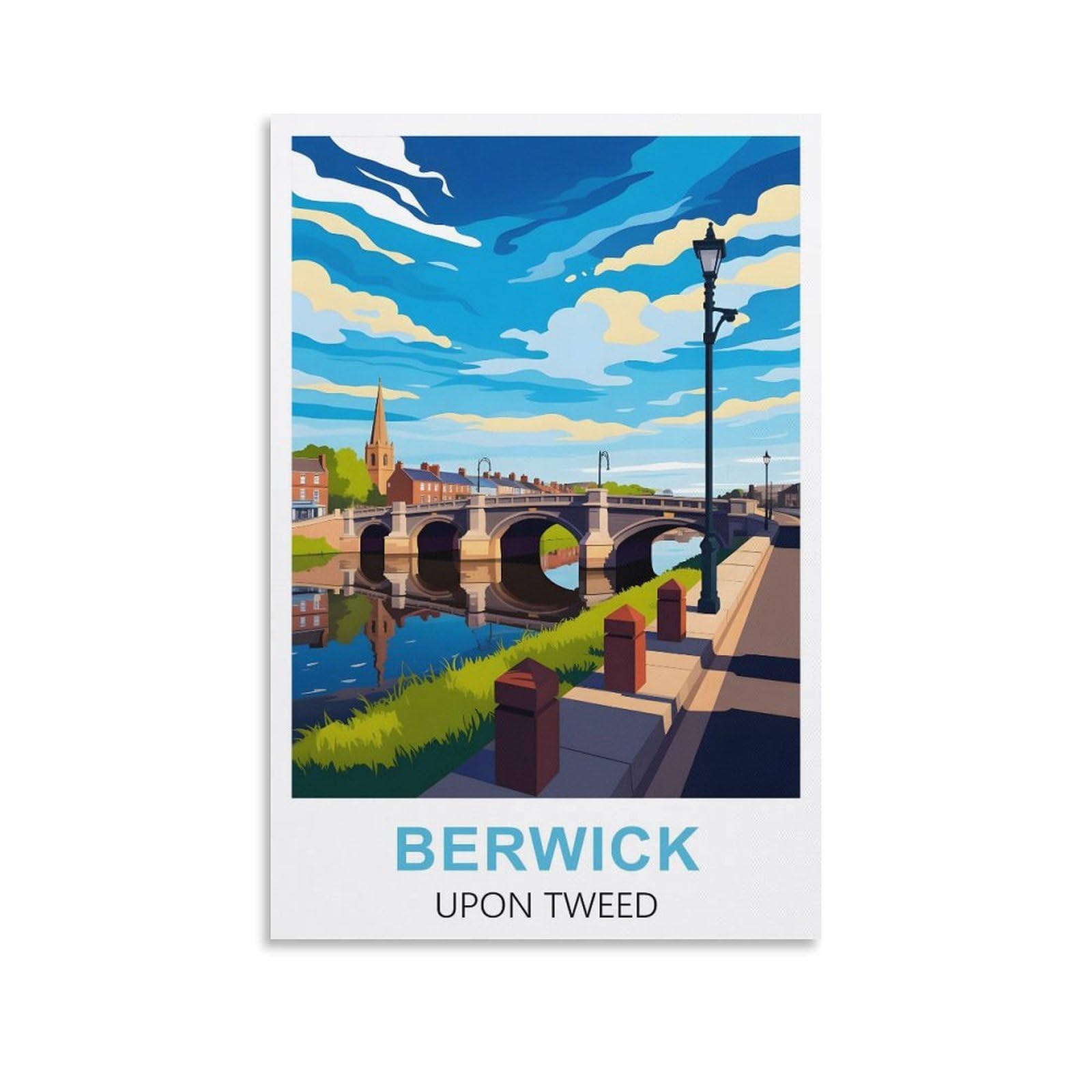 EZMLFA 5D Diamond Art Kits for Beginner,Berwick Upon Tweed,Beginners,DIY Full Round Drill Diamond Dot Gem Art Kits for Adults,Crafts for Decor 40x50cm