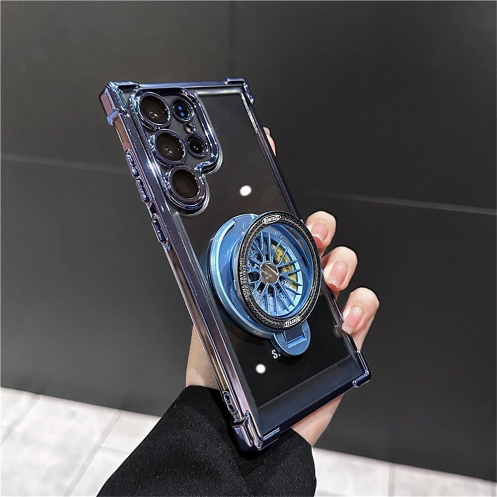 Coque de luxe bleue transparente pour Samsung S23 Fe et S25