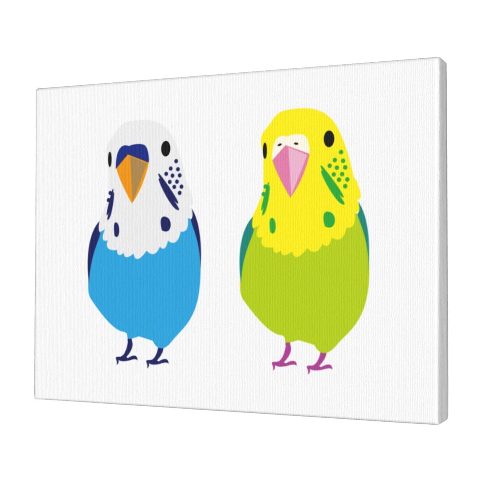 キャンバス油絵 専用 仲良く集まるカラフルかわいいインコたち