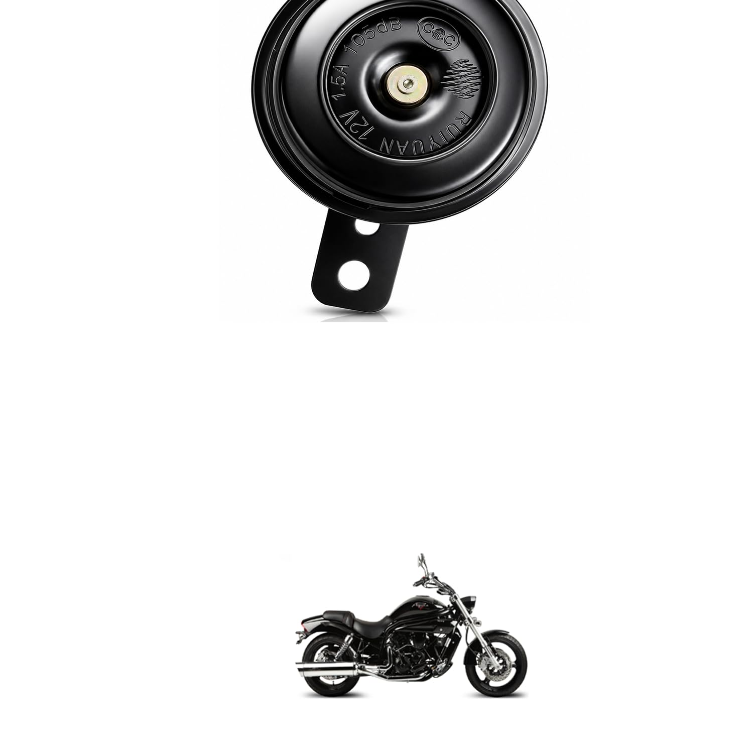 Universal 12V Single Disc Horn | 105dB Super Loud Electric Horn | Waterproof Metal Body | Universal Fit for Cars, Bikes, Scooters & SUVs | Black Comfortable With Aq-ui-la P-ro 650-image-40