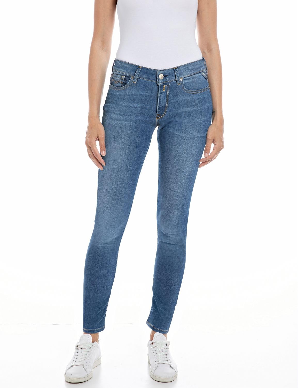 Replay women's jeans with power stretch, blue (Medium Blue 009), 25W / 32L