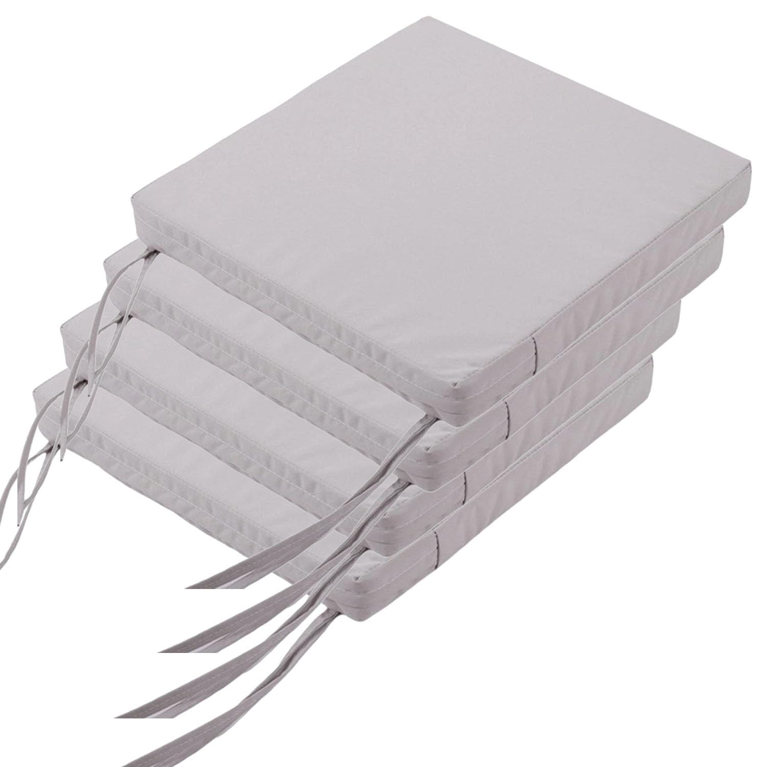 1/2/4 Piezas Cojin para Sillas Cuadrado 40x40/45x45 /50x50cm, Cojines Acolchado para Silla De Exterior Terraza,Impermeable Cojín De Asiento Suave para Jardin Patio(Gris Claro,45x45x5cm4pcs)