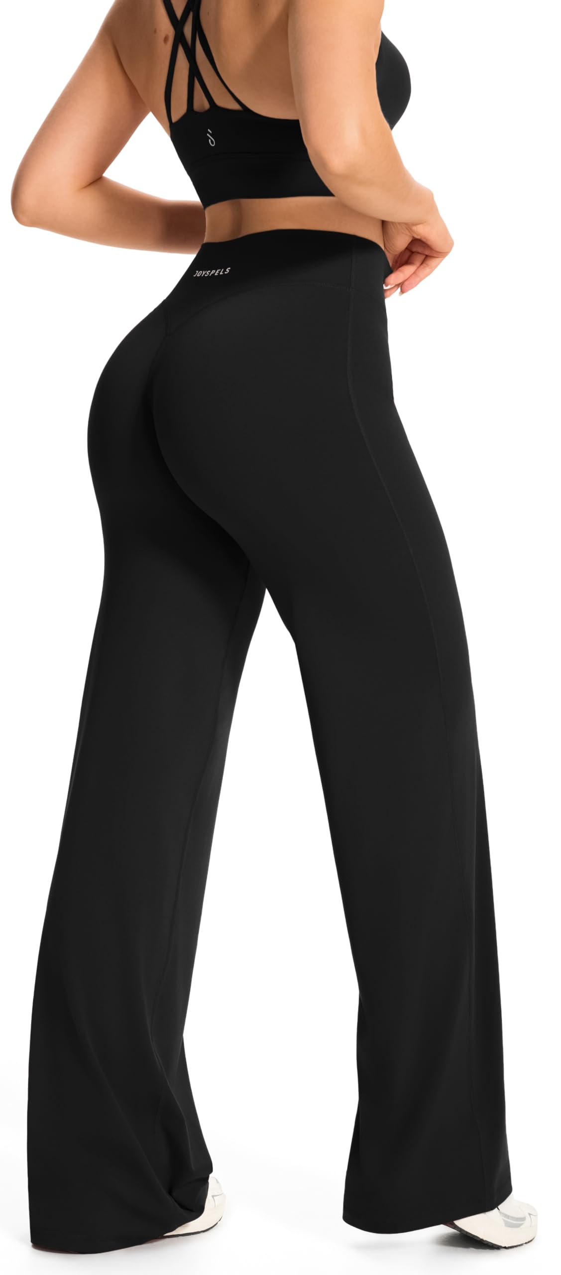 JOYSPELS Straight Leg Leggings Damen Flared Petite/Regular/Lang/Extra Lang | Yogahose Hohe Taille Sport Gym Schlaghose