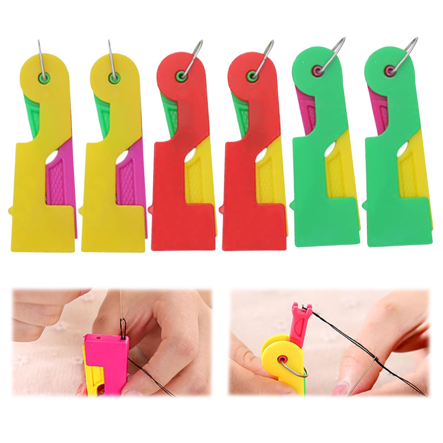 Enhebrador automático de agujas, enhebradores de agujas, enhebrador rápido para coser a mano y bricolaje para todos los entusiastas de la costura (B-6 piezas)