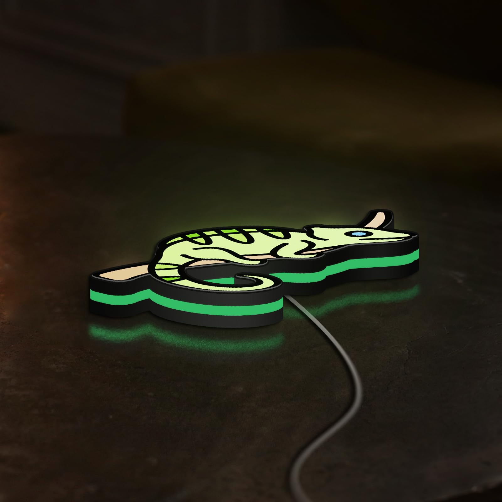 Scatola luminosa a LED per rettili, decorazione esotica per terrario con animali selvatici, cartello LED personalizzato per casa, ufficio, negozio (altezza 20,3 cm, 20 cm)