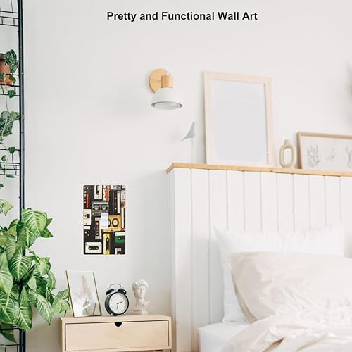 Miniatura 4 de Placas de cubierta para interruptor de luz musical, cintas de casete de grabación de audio vintage, placa de pared de palanca única, cubierta de