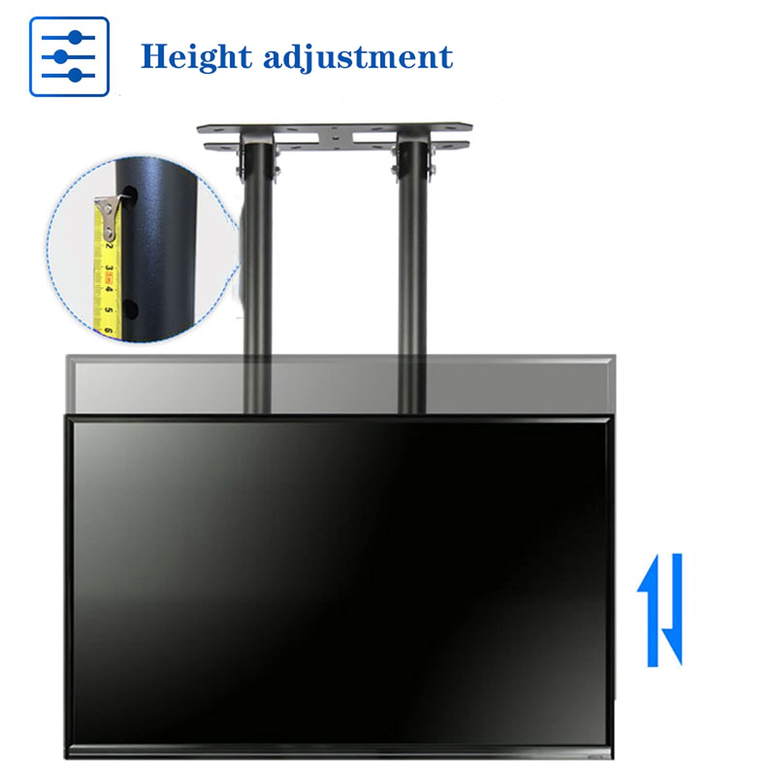 tv Stand tv Staffa di montaggio a soffitto Regolabile telescopico telescopico tv Stand Doppio Palo a schermo singolo for la maggior parte di 60-100 pollici LED, LCD. TV a schermo piatto. .per casa, uf
