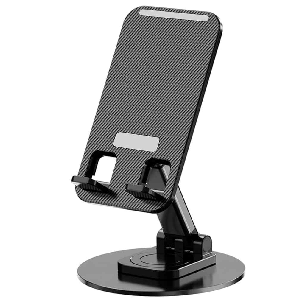 Home Story Mobile Stand for Desk 360° Rotation Height and Angle Adjustable Phone Holder for Table Foldable Desktop Mobile Holder for Home, Study & Video Shoot Fit for 4-10'' Smatphones (Black)-image-27