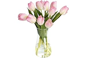 10PCS Artificial Tulips with Vase - A Timeless Home Decor