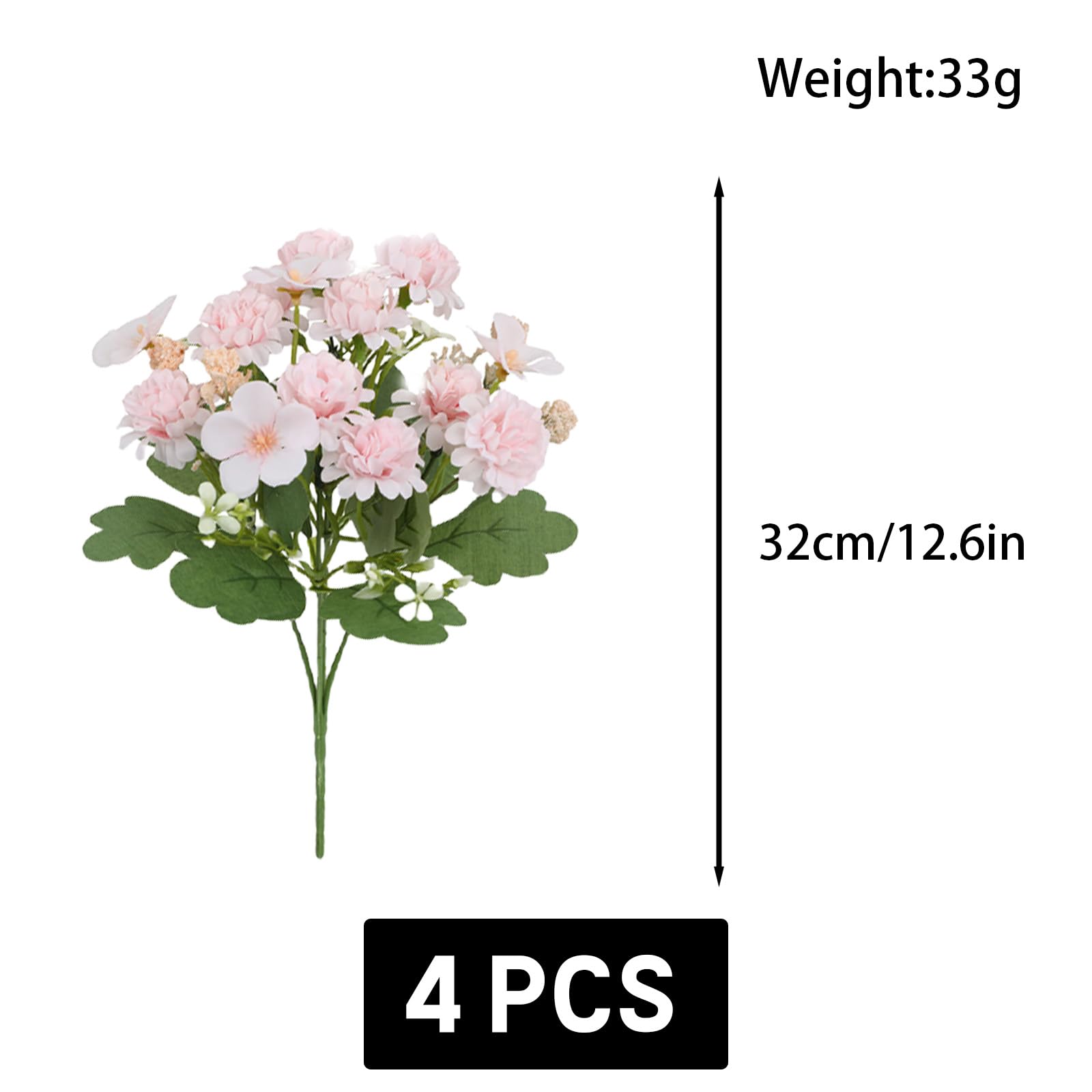 astylishome Artificial Flowers for Grave Fake Flower Plants Arrangements Wedding Bouquets Decorations Plastic Floral Table Centerpieces for Home Kitchen Garden Party Decor 1615 - Image 3
