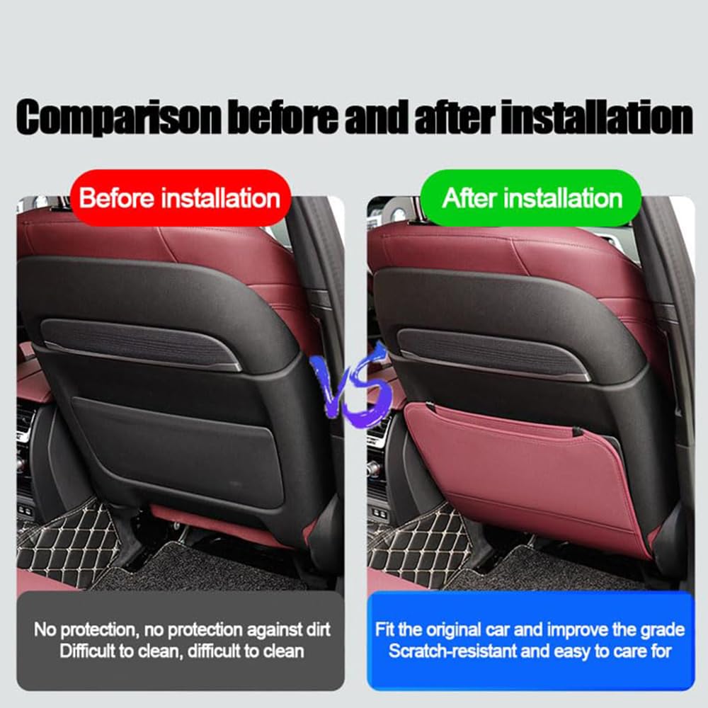 2 Stück Auto Rückenlehnenschutz für Jeep Cherokee Grand Cherokee 2003-2019, Autositz Kickschutz mit Taschen, Rücksitz Organizer aus Wasserdichtem Leder,C Brown