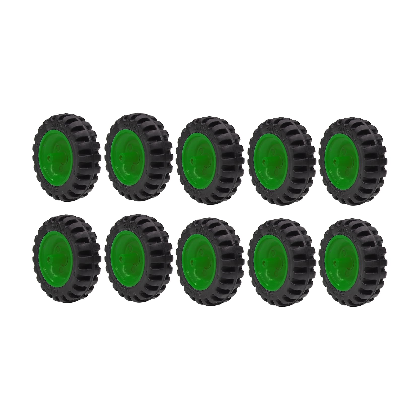 Electronic Spices 40mm x 12mm Blue Robotics Toy Smart Car Wheel | Durable Plastic Tyre with Grip Pack of 10 Pcs