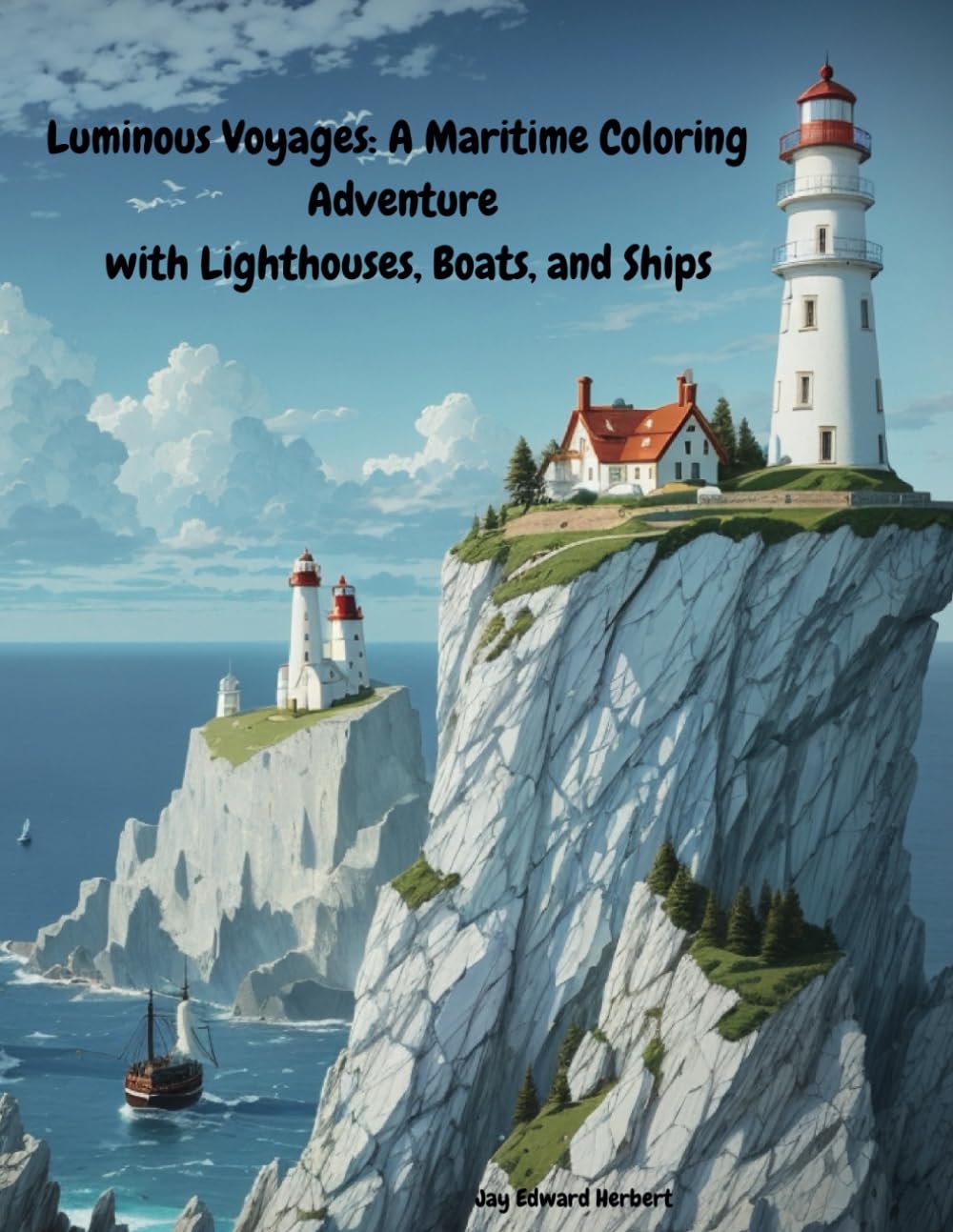 Luminous Voyages: A Maritime Coloring Adventure with Lighthouses, Boats, and Ships
