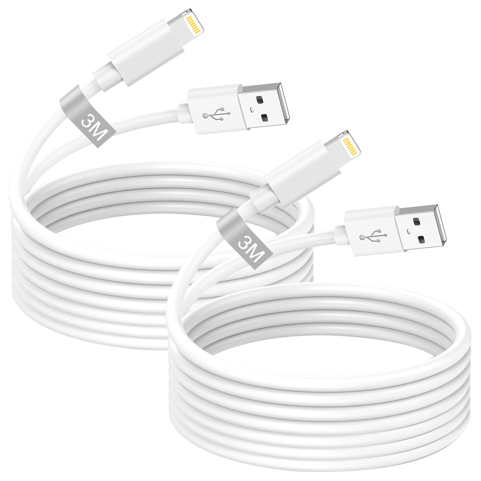 iPhone Ladekabel Original Apple MFi Zertifiziert, USB Lightning Kabel 3M 2Pack, USB iPhone Kabel 3M i Phone Lightning Ladekabel Schnellladekabel für Apple iPhone 14 13 12 11 Pro Max/XS/8/7/6/5/SE,iPad
