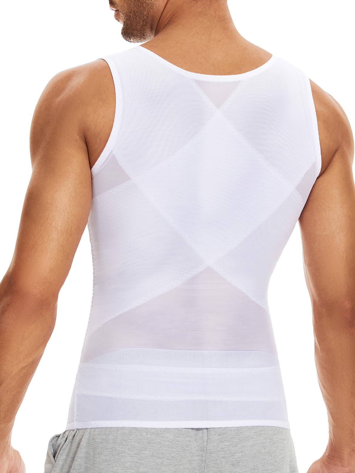 SLIMBELLE Camiseta Reductora Compresión para Hombres Fajas Moldeadora Alta Elasticidad para Comprimir Pecho Abdomen y Cintura Camisa de compresión Slim para Hombres