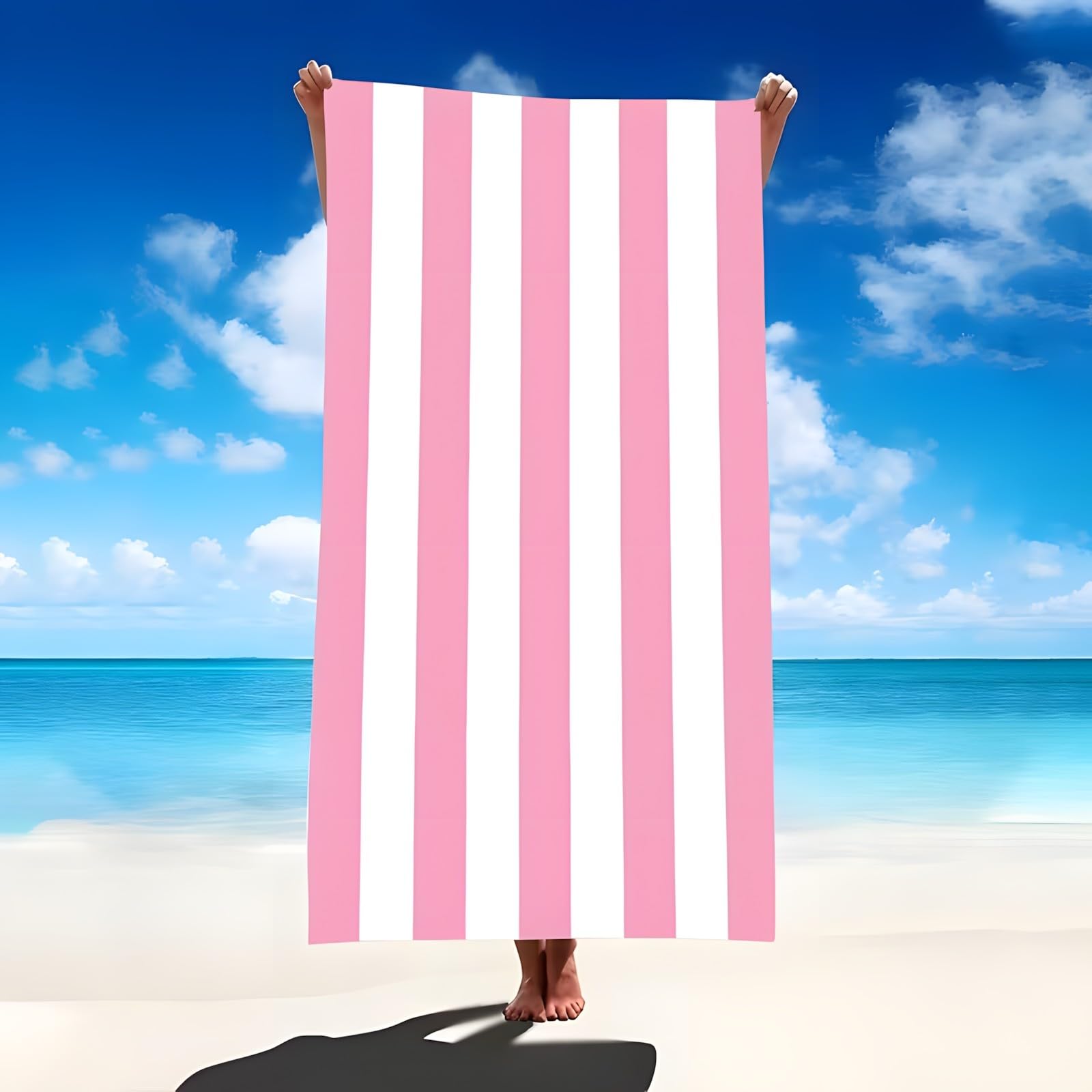 YZQGLHP Stripes Microfibre Beach Towel Lines Beach Bath Towel Quick Drying, Lightweight, Sand-Free, Durable, for Pool, Gym, Camping, Travel Towel 70x130cm
