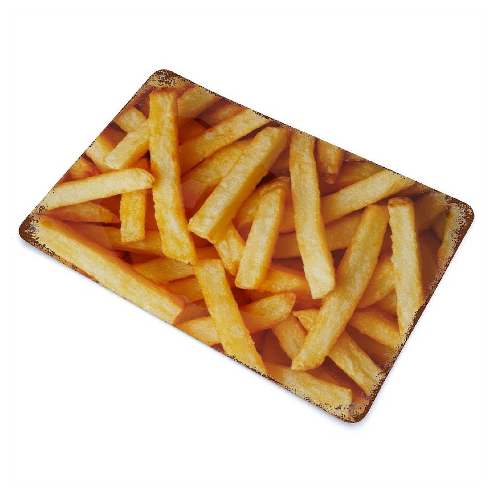 Crispy French Fries Vintage Rust Metal Sign 11.8"x7.9", Classic Wall Plaque for Basement, Hobby Room And Garage Decor