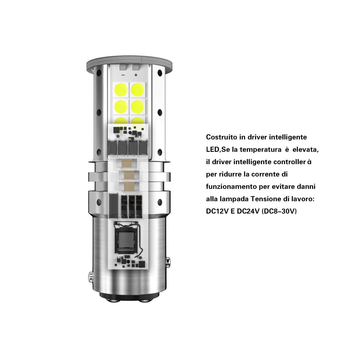 Fastcar 2pcs 1157 BAY15D bombillas led p21/5w led canbus para coche motocicleta luz de marcha atrás luz de freno trasera luz de señal 2057 2357 3030 32SMD 12V 24V 6000k blanco