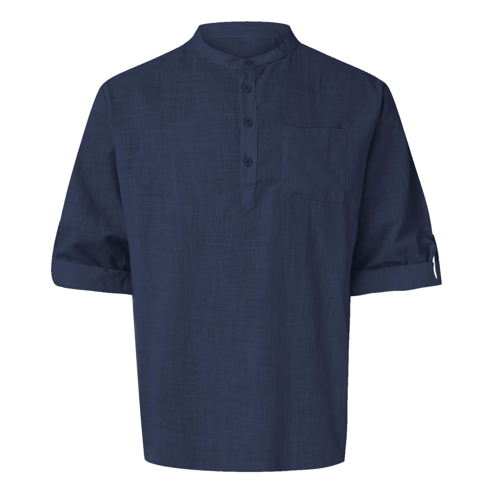 Mens Shirts Long Sleeve Wrinkle-Free Relaxed Fit Business Lightweight Work Dress Shirt Button Down Shirts