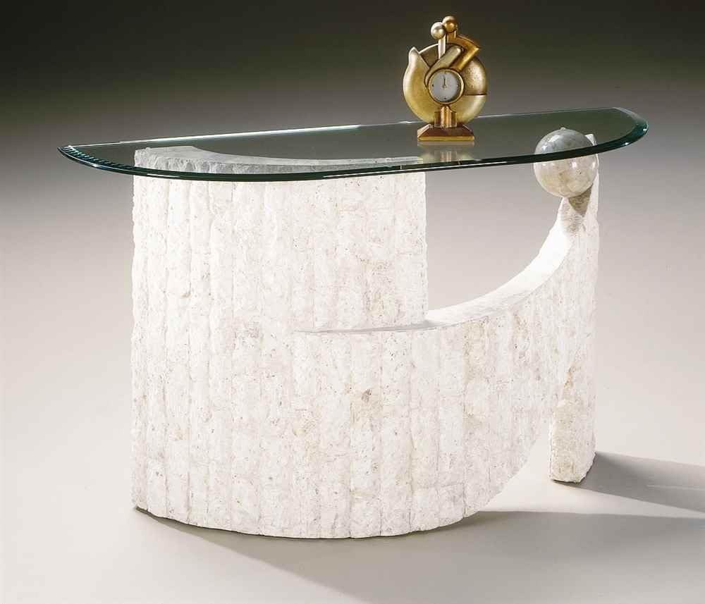 Magnussen Ponte Vedra Demilune Sofa Table with Glass Top