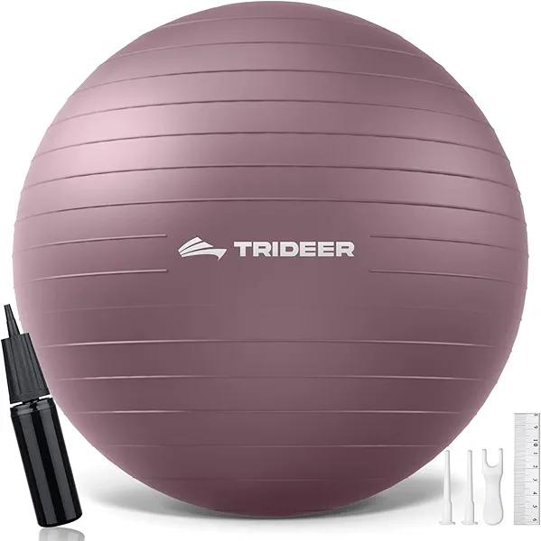 Trideer Yoga Ball for Pregnancy Office Ball Chair– Exercise Ball for Birthing, Labor, Stretching & Core Workout – Anti-Burst, Slip-Resistant for Home Gym, Flexible Seating & Physical Therapy