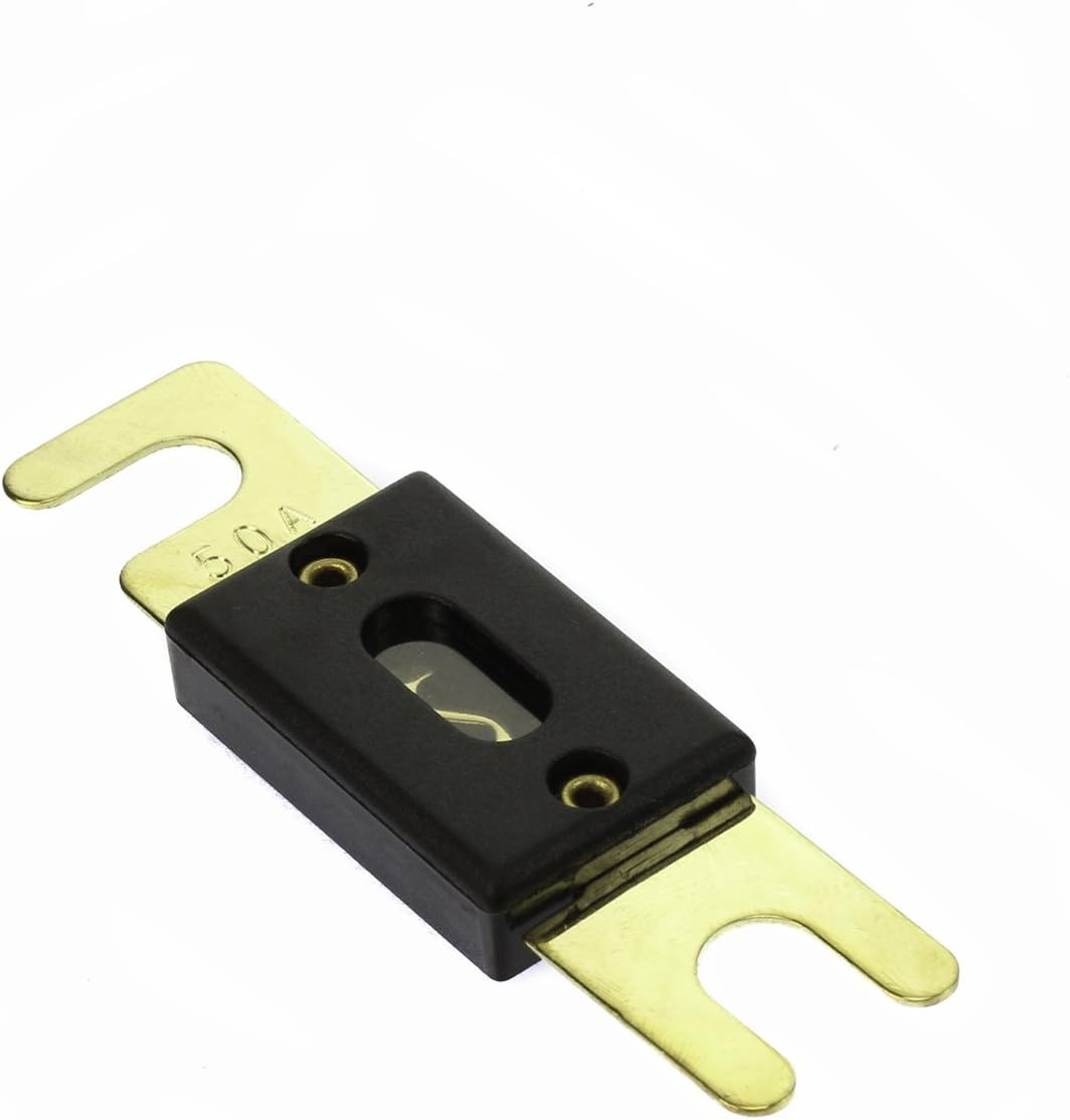 50 Amp Gold Plated ANL Inline Fuse by Voodoo Car Audio for Fuse Holder (40 Pack)