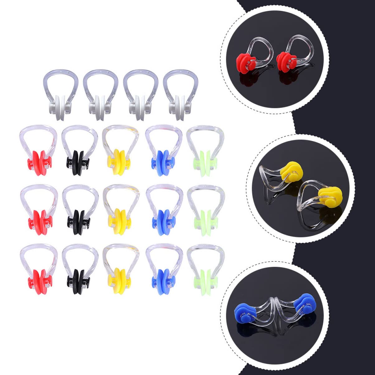 BESPORTBLE 100piezas Clips De Nariz Impermeables para Natación De Suave y Cómoda Protección para Nariz Agua para Nadadores Profesionales y Principiantes Mezclados