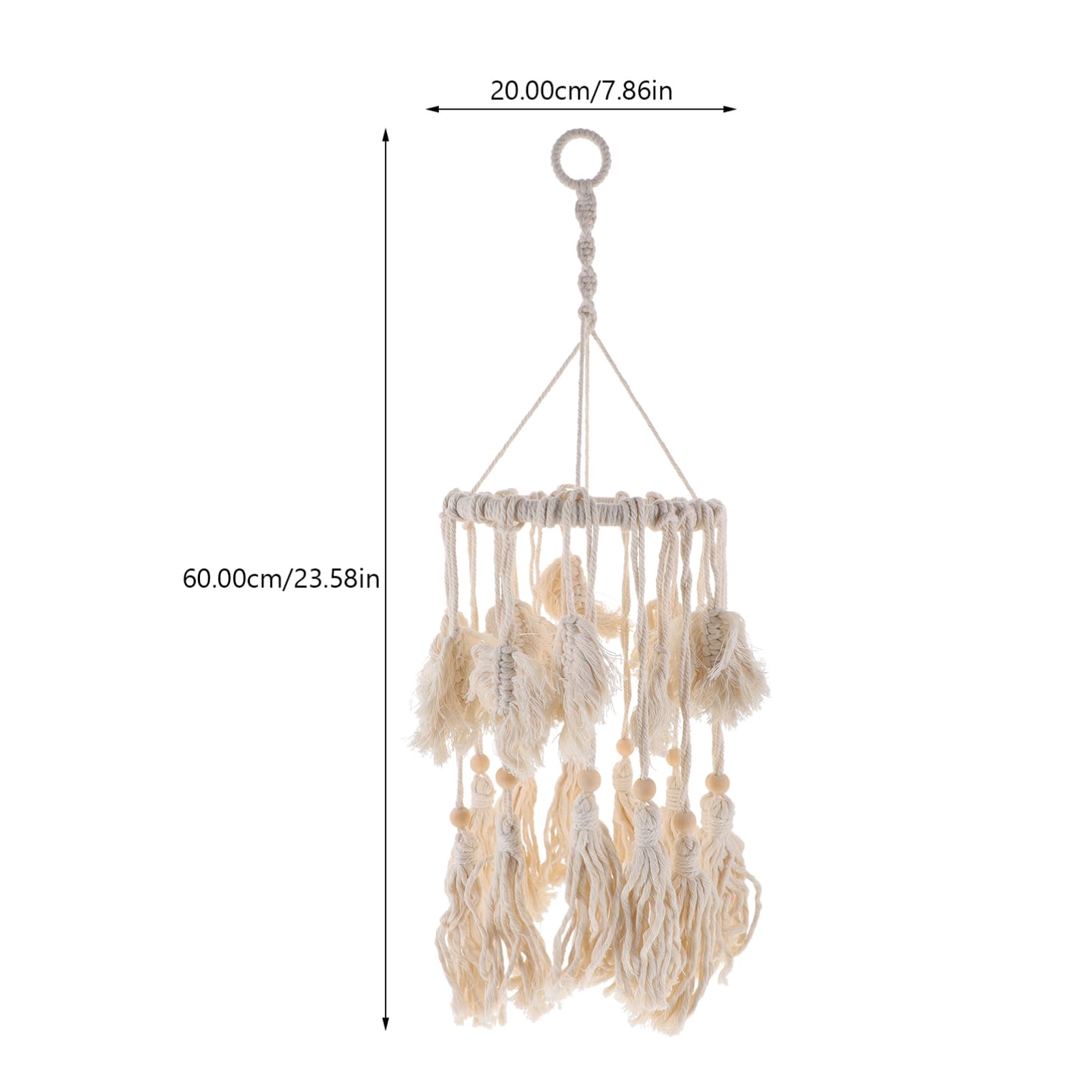 Cabilock Decor Tassel Lamp Shade Cotton Rope Ceiling Light Cover Woven Lampshade
