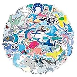 50pcs Shark Stickers Waterproof Animal Stickers for Car Water Bottles Laptop Hydro Flask Motorcycle Tumbles Helmet Guitar Yeti Bike Room Boat Boys Toddlers, Shark Sticker Kids Party Favors