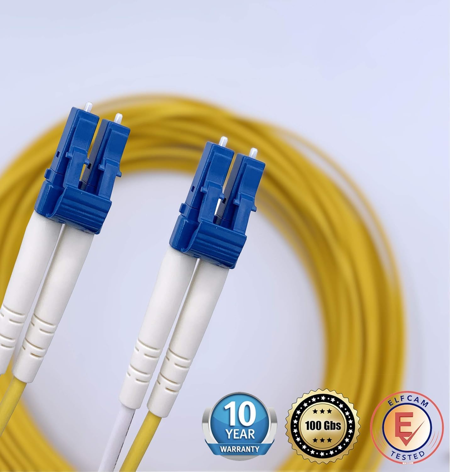 Elfcam Cavo Fibra Ottica LC/UPC per LC/UPC OS2 Monomodale Duplex 9/125um LSZH, 30M