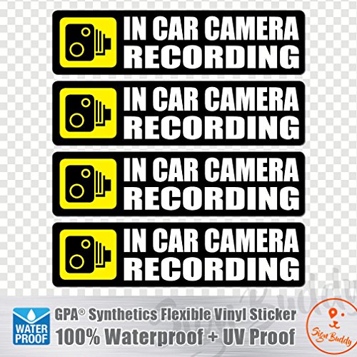 (Pack of 4 pcs) in Car Camera Recording Sticker Dash Cam on Board