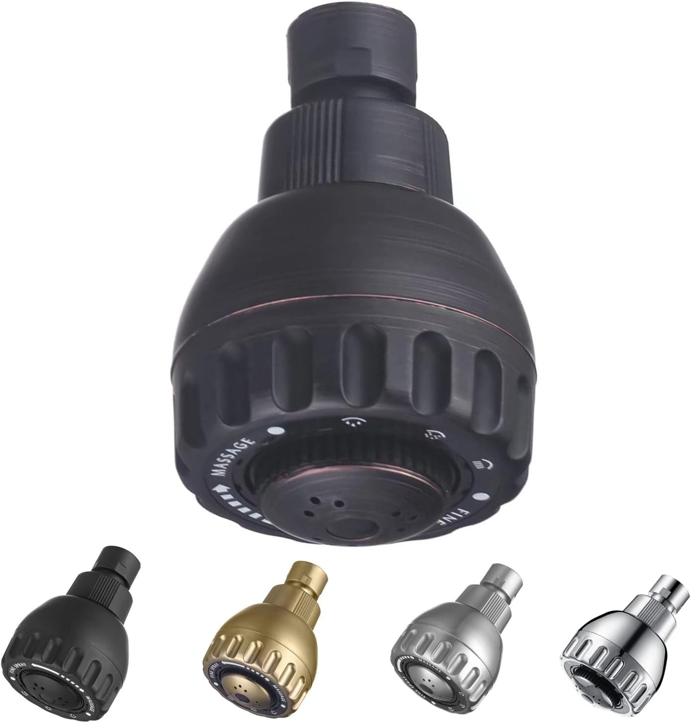 High Pressure Shower Head 3 Settings Fixed Showerhead 2.5 Inch High Flow Bathroom Showerhead Oil Rubbed Bronze
