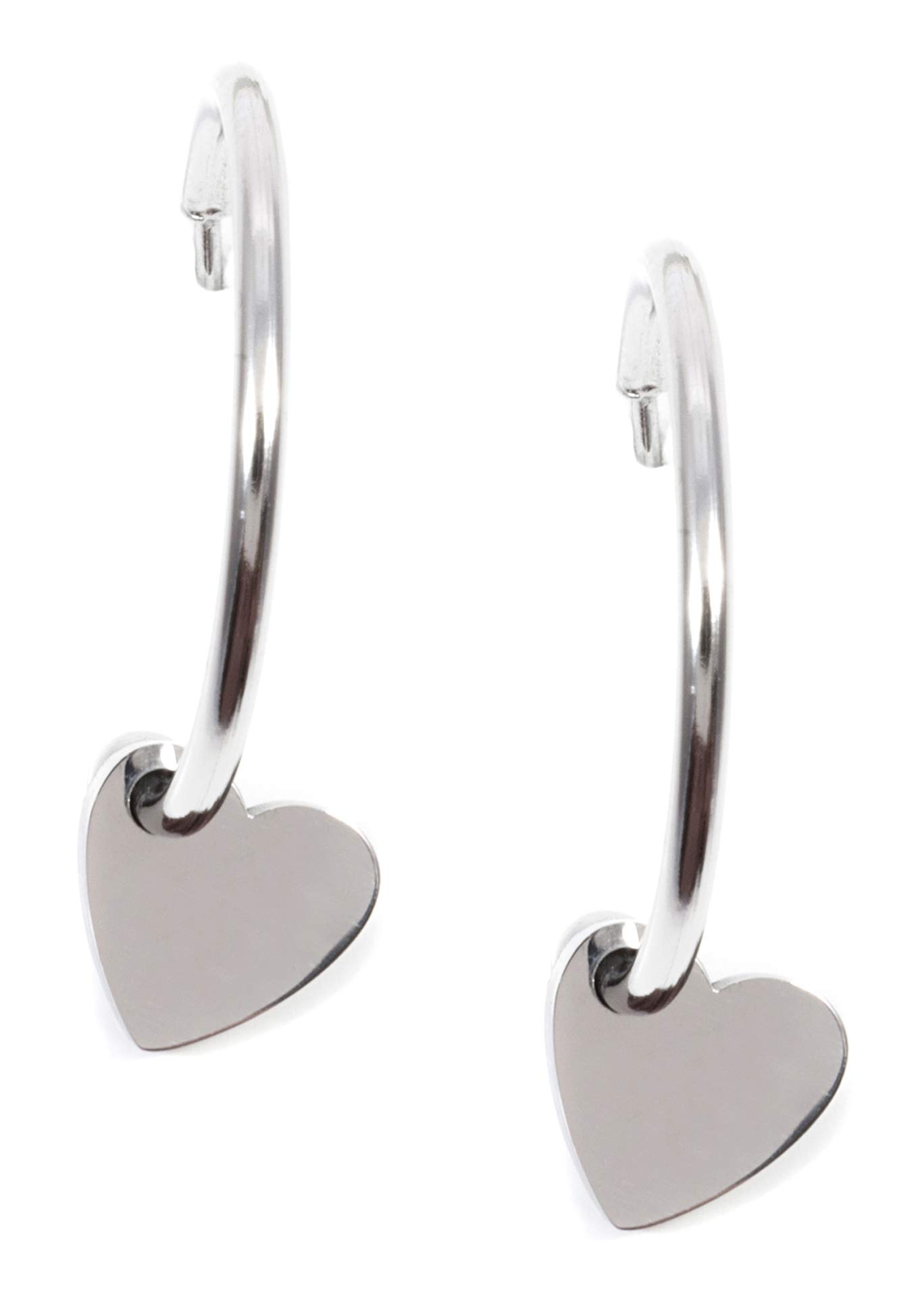 Happiness Boutique Orecchini A Cerchio Con Charm Cuore - Oro - Acciaio Inossidabile - Delicati E Moderni