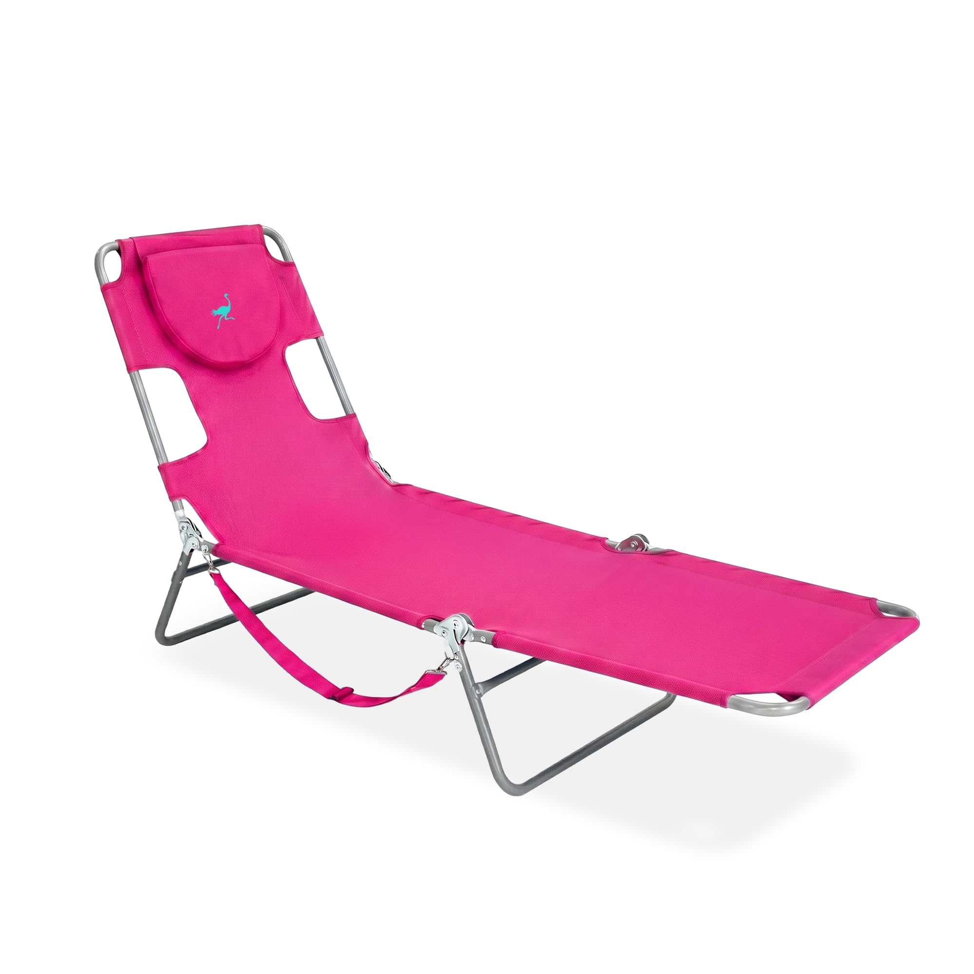 Ostrich The Original Chaise Lounge 72"x22" Portable Reclining Lounger, Pink