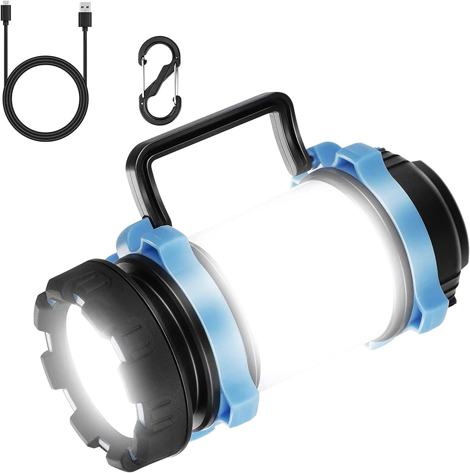 EXTSUD Rechargeable Led Camping Lantern, 1000 Lumen Rechargeable CREE LED Torch, Ultimate Rechargeable Led Torch and 4000mAh Power Bank, 4 Light Modes Spotlight Searchlight for Night Fishing, Hunting