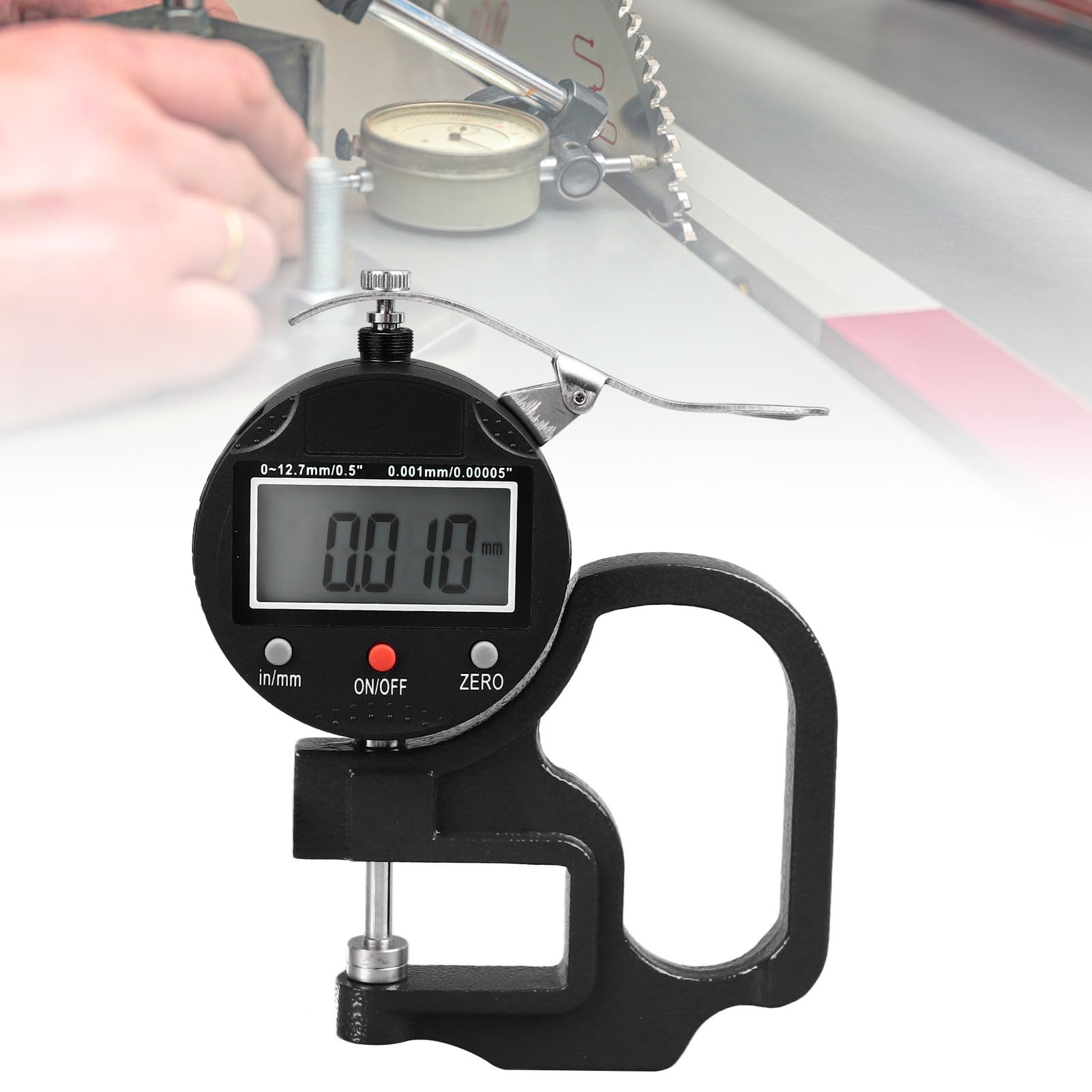 Medidor de espesor digital Micrómetro electrónico Alta precisión Resolución de 0,001 mm Herramienta de medición de espesor portátil para fabricación industrial Procesamiento