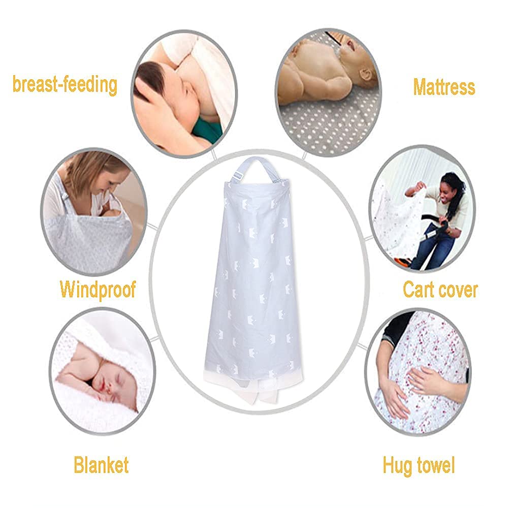 Fundas de lactancia para privacidad, funda para lactancia materna con hilo de malla de encaje transpirable, funda de lactancia 360 protección para lactancia materna para regalos de bebé mamá (gris)