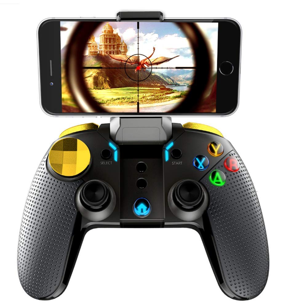 Phil Beauty Manette De Jeu sans Fil Bluetooth Contrôleur De Jeu avec L2 / R2 Est Analogique Et Fonction Turbo Combo Convient pour Smartphone/Tablette/Ipad Android/PC Windows
