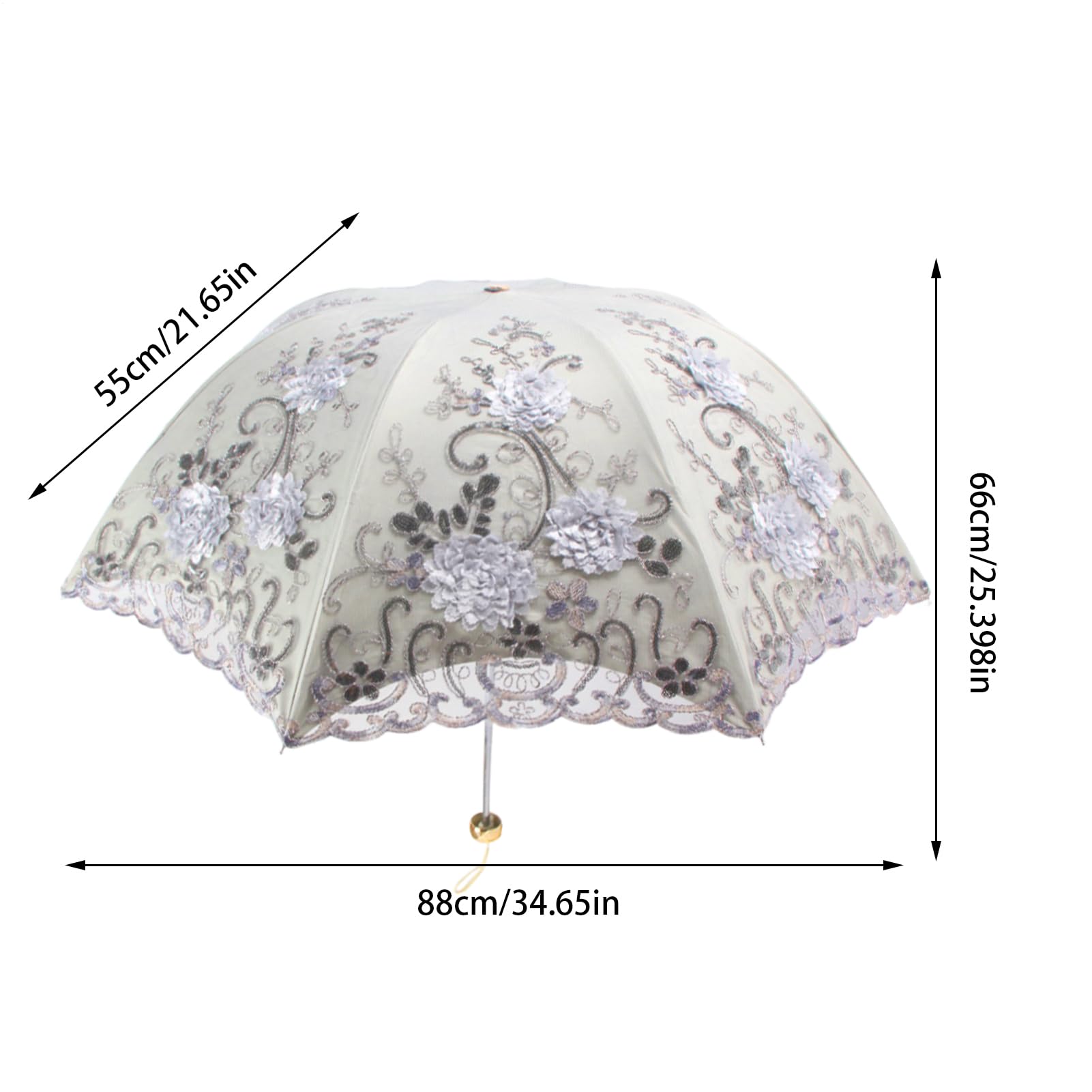 Paraguas UV | Impermeable Resistente al viento y al sol con encaje,Paraguas Paraguas de encaje para lluvia - para mujeres niñas al aire libre parque playa viaje picnic senderismo bolso